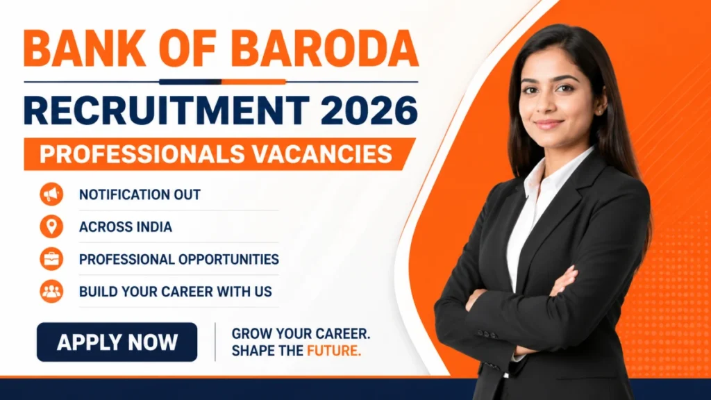 Bank of Baroda Recruitment 2026 notification is out to fill 65 vacancies for Professionals posts. Candidates can apply online only from 16.06.2026 to 06.07.2026 through Bank of Baroda website bankofbaroda.bank.in.